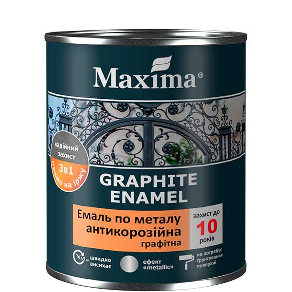 Емаль антикорозійна по металу 3 в 1 графітна Maxima