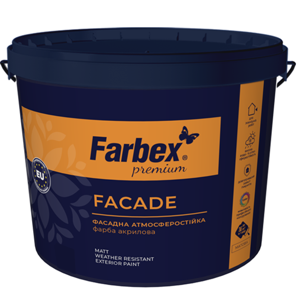 Фарба фасадна високоякісна водно-дисперсійна акрилова «Facade» Farbex
